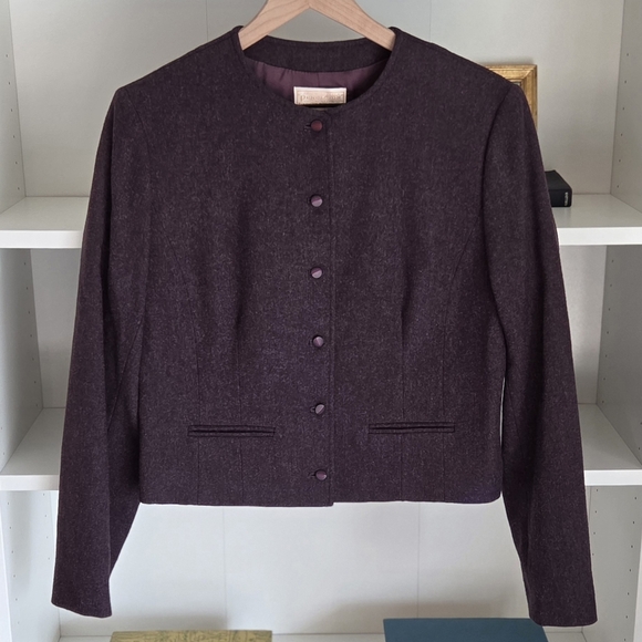 Pendleton Jackets & Blazers - Vintage Pendleton Cropped Wool Jacket Made in USA Womens 12 Purple